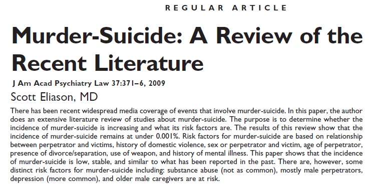 murder suicide a review